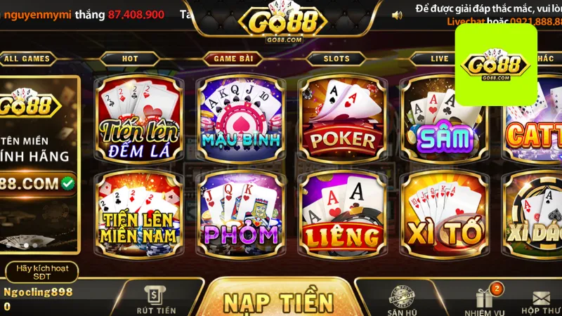 Game bài đổi thưởng phong phú có mặt trên cổng game