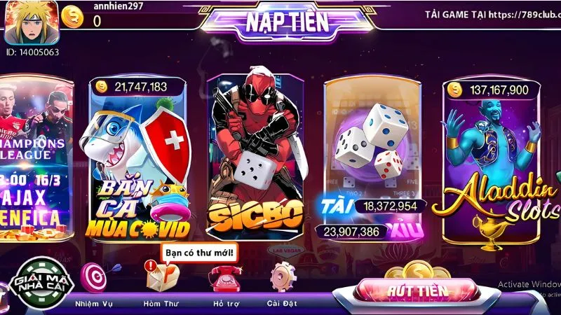 Danh mục game đa dạng